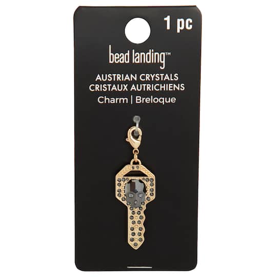 Skull Key Austrian Crystal Charm by Bead Landing™